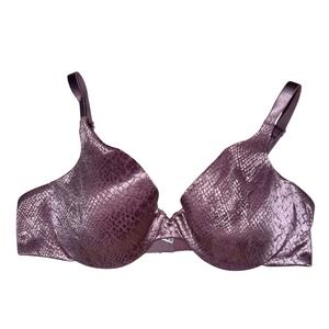 Luleh‎ Metallic Snake Print Underwire Bra Pink Purple Size 38B